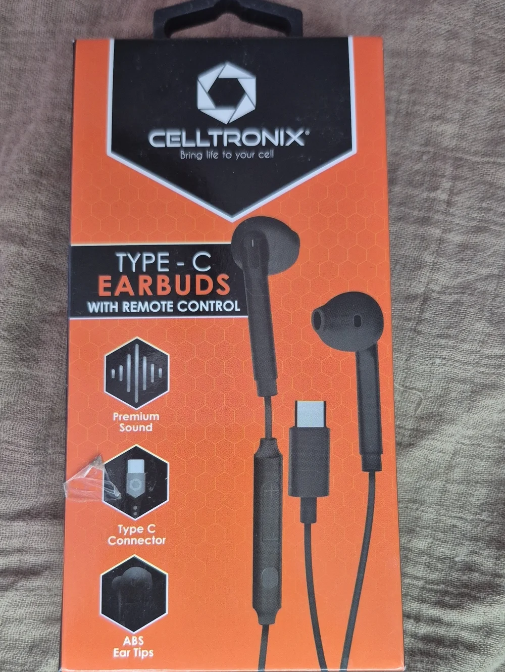 Type-C Earbuds with Remote Control - Black